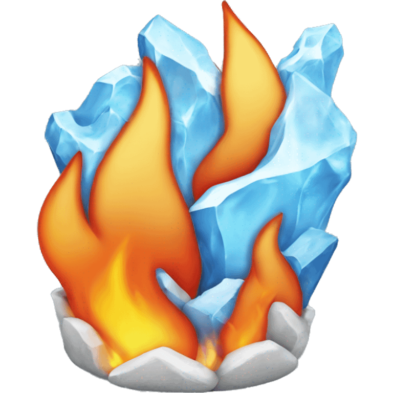 Fire with ice emoji