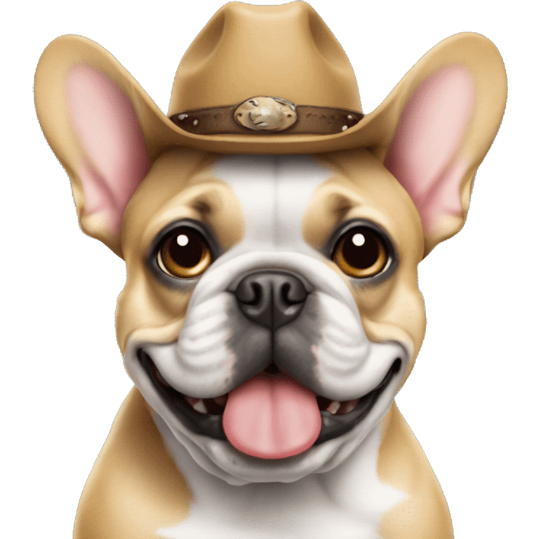 Frenchie with cowboy cap emoji