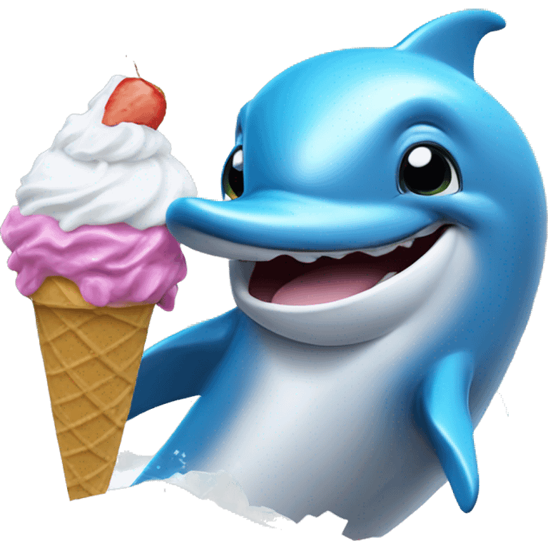 Dolphin eating ice cream  emoji