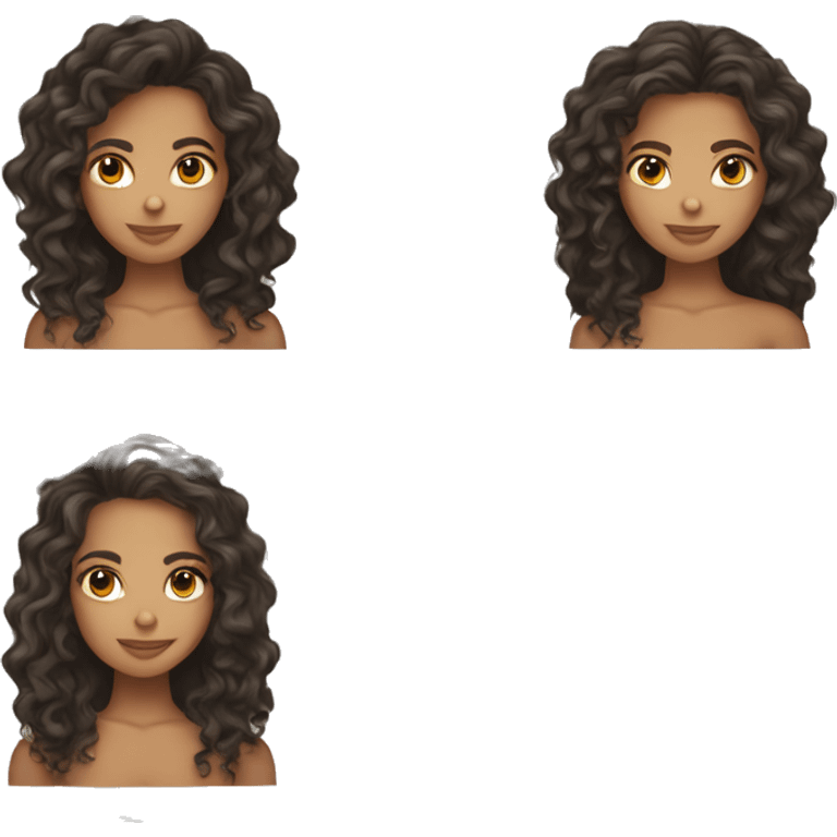 Long Curly hair lightskin woman emoji