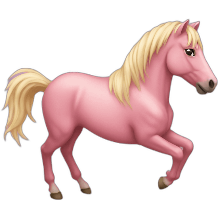 Un cheval rose emoji