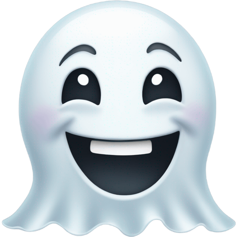 round ghost waving hi emoji