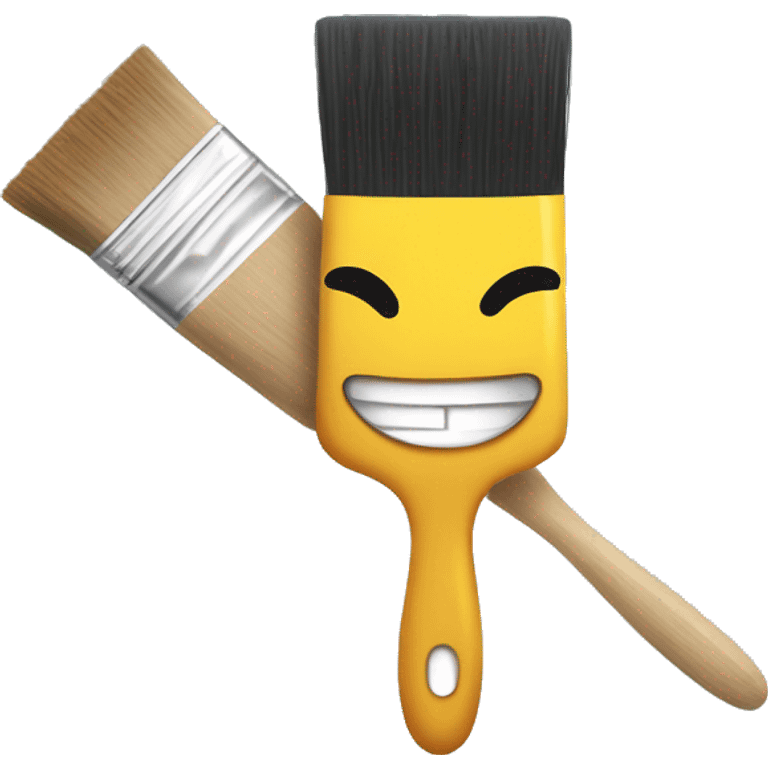 Paint brush smiling with a joint emoji