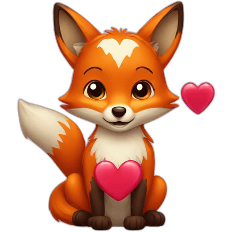 Fox holding heart emoji