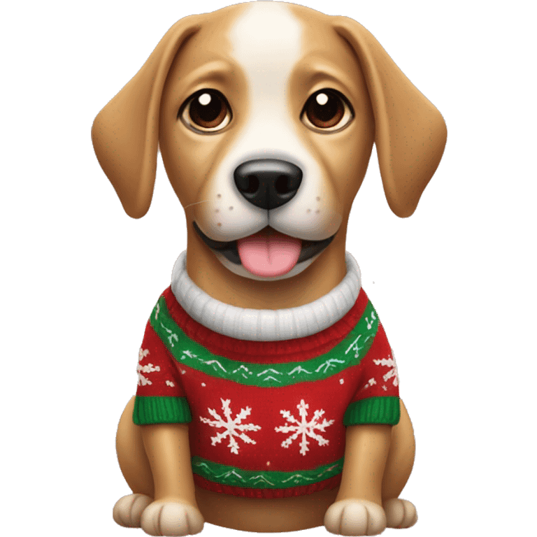 Dog with Christmas sweater  emoji