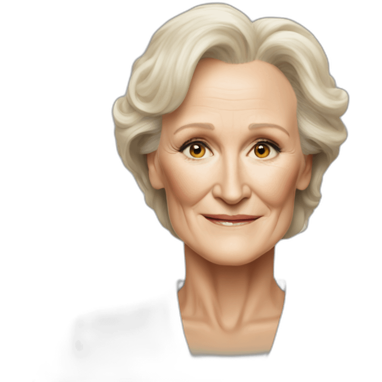 Glenn Close realistic portrait emoji