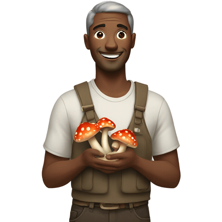 Man holding mushrooms emoji