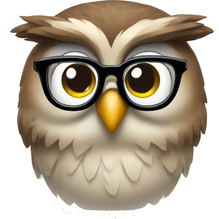 Owl wearing glasses  emoji