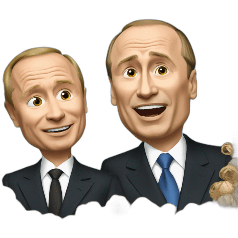 Putin and Berlusconi in a crazy party emoji