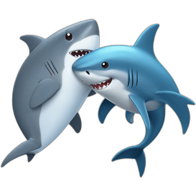 Shark boxing dolphin emoji