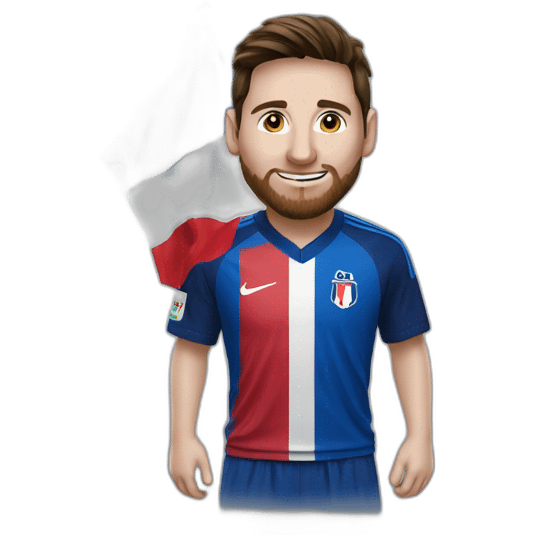 Messi avec un drapeau de france emoji