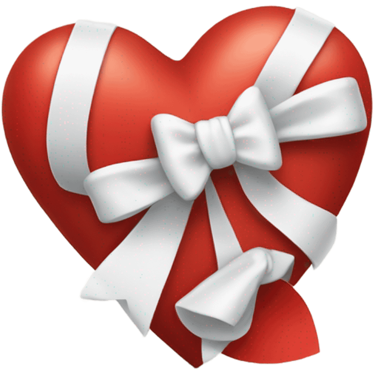 Red heart with white bow emoji