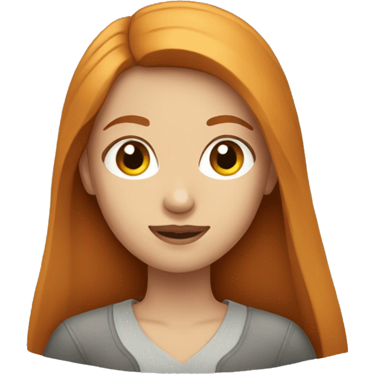 Beautiful girl with straight ginger hair  emoji