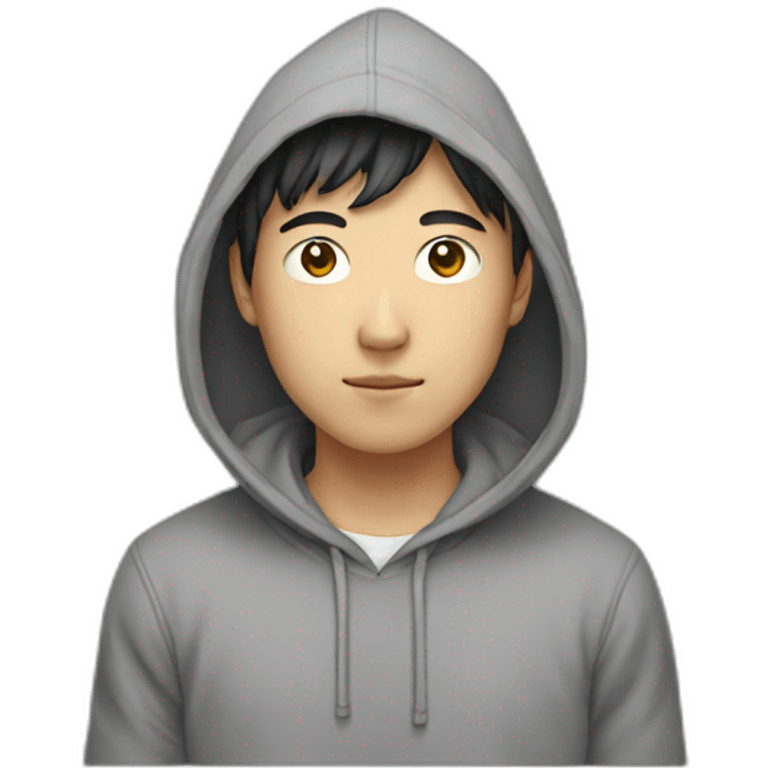 korean guy with hoodie emoji