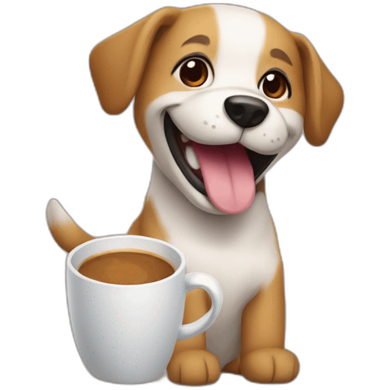 un perro café sonriendo emoji