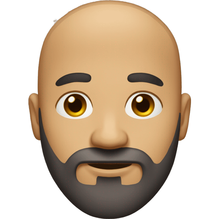 bald guy with a full beard, brown eyes olive skin, bushy eyebrows emoji