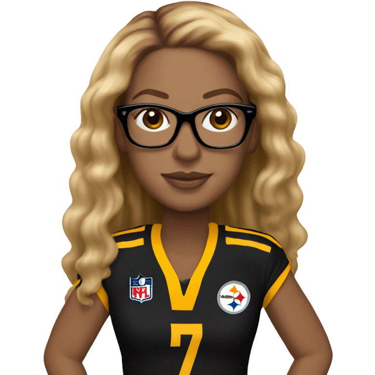 steelers nfl jersey beyonce with blonde brown hair light colored glasses emoji