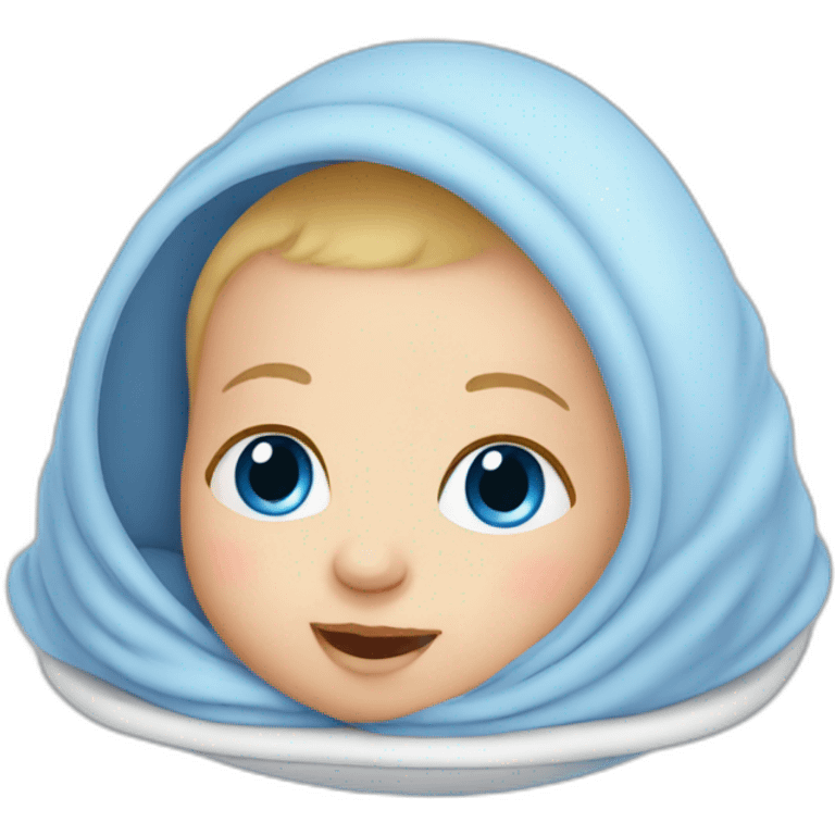 blue-eyed baby in cradle emoji