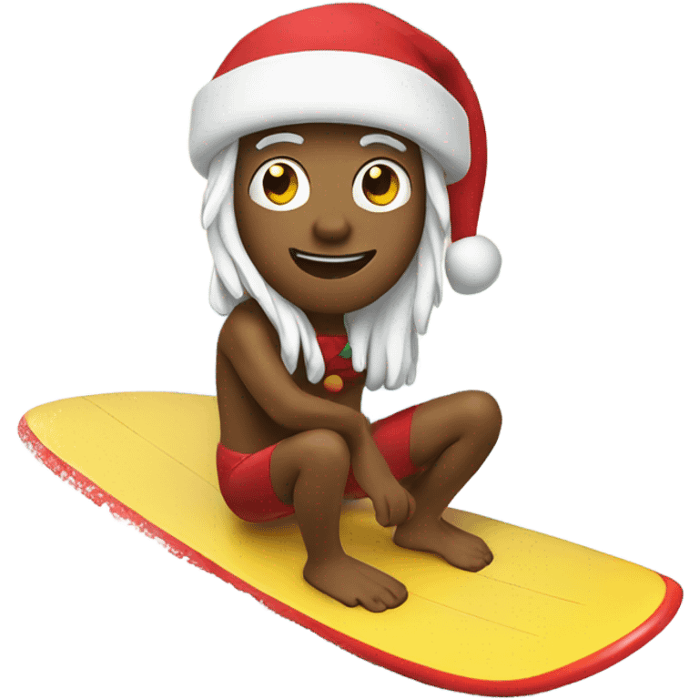 Santa surf boarding  emoji