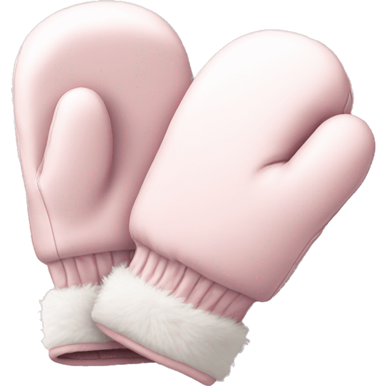 Light pink mittens white fur  emoji