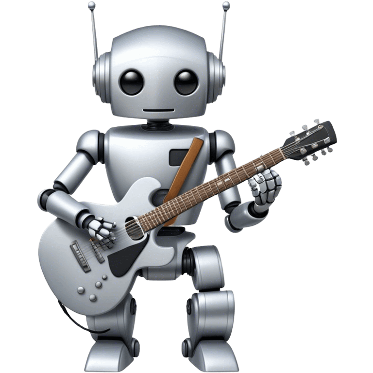 Robot playing guitar emoji