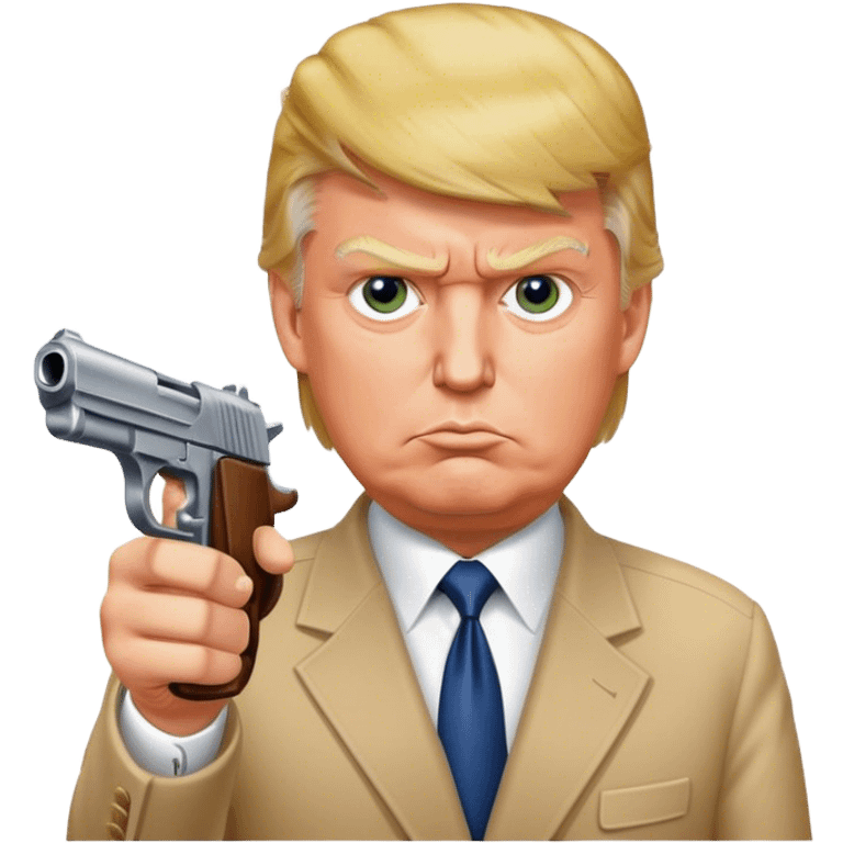 Trump pointing a pistol at his head emoji