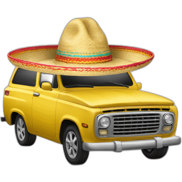 Car with a sombrero hat emoji