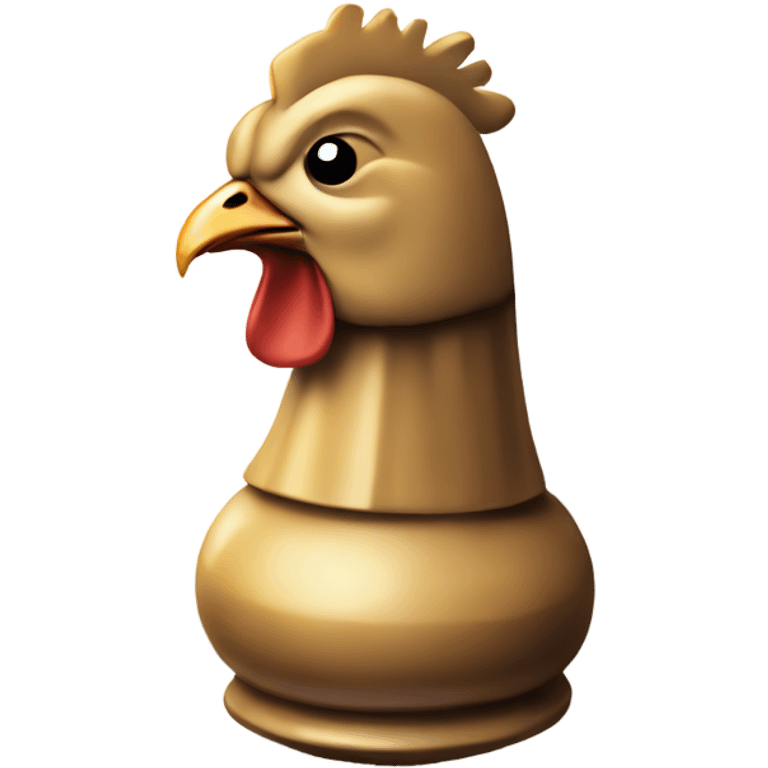 A chess piece with the classic top but a chicken bottom  emoji