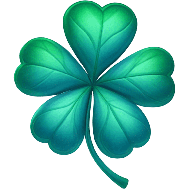 3D Four Leaf Blue Clover  emoji