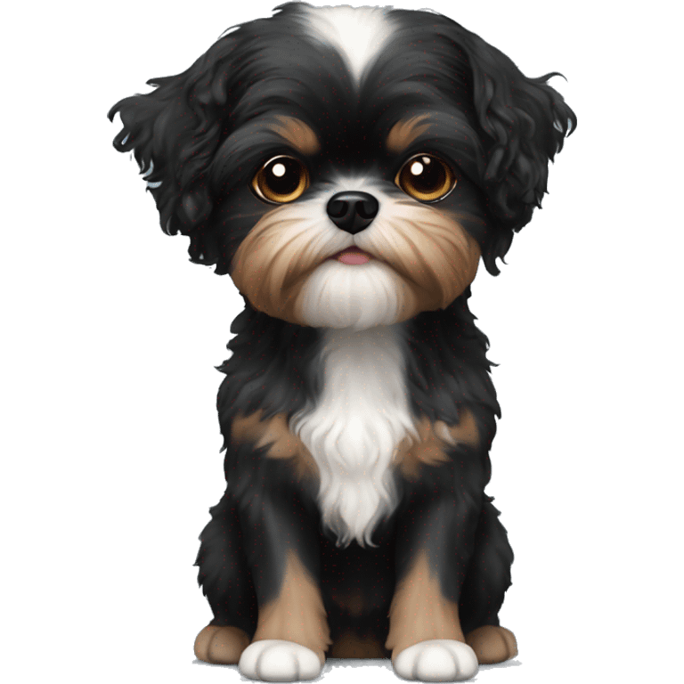 curly haired black shih tzu chihuahua mix emoji