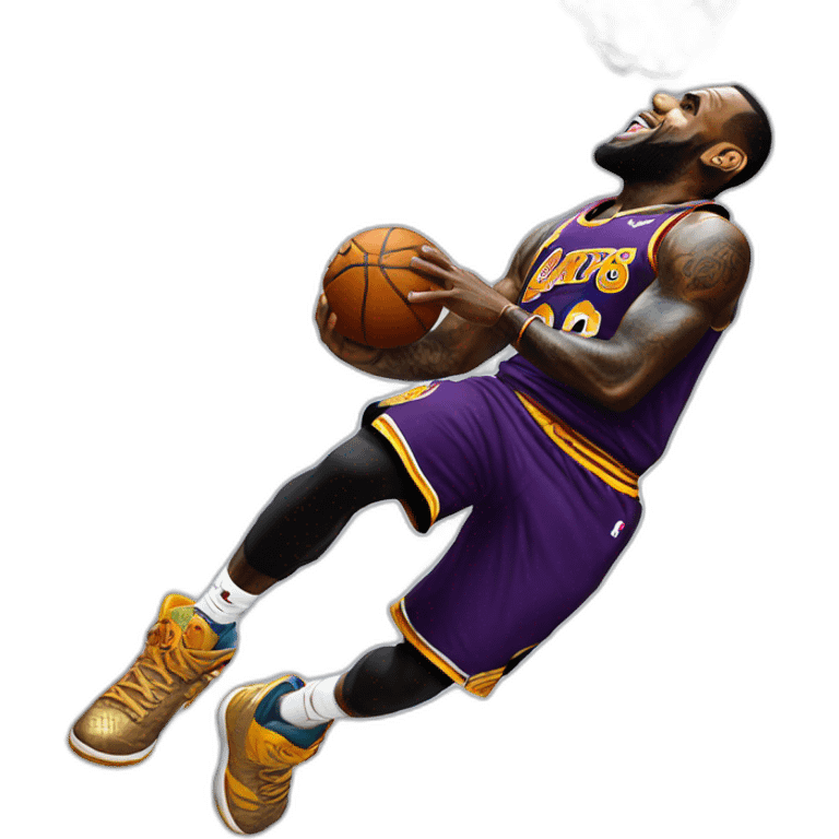 Lebron James dunking emoji