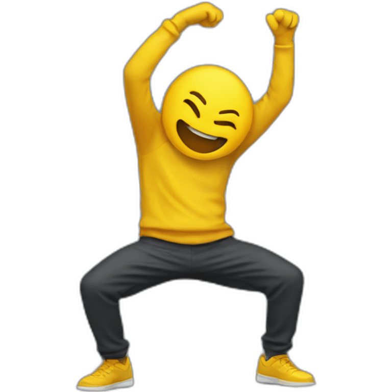 Yellow round Dabbing emoji