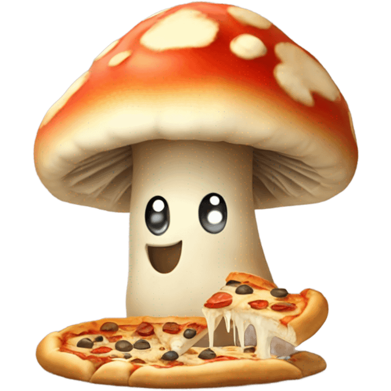 mushroom eating pizza emoji