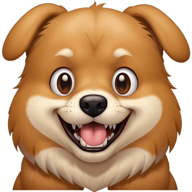 sigma dog with big teeth hitting the griddy emoji