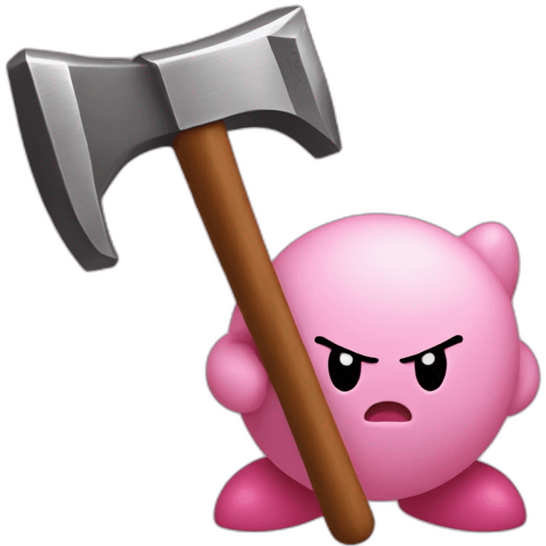 Kirby with a hammer emoji