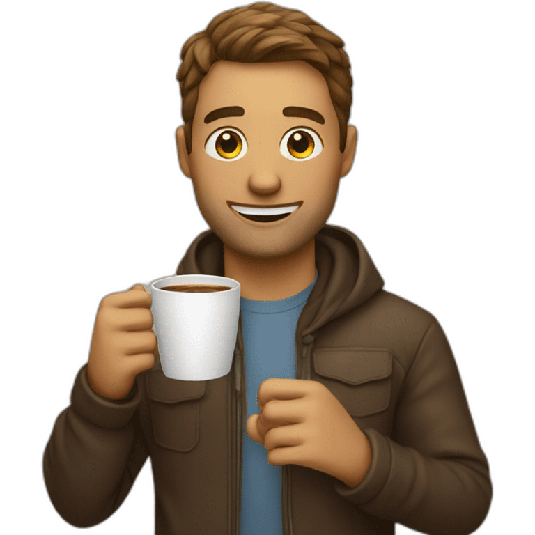 satisfied programmer drinking coffee emoji