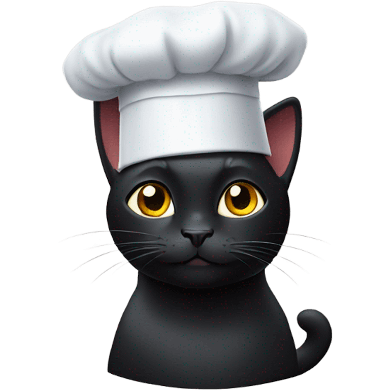 Black cat with chef hat emoji