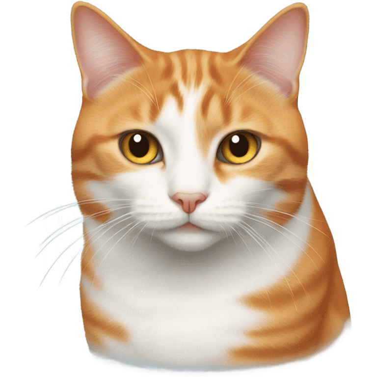 orange and white cat with lip deformity  emoji