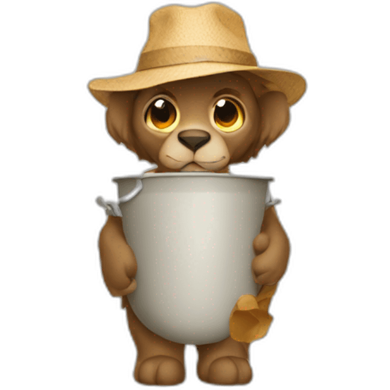 Singe avec un chapeau de pail emoji