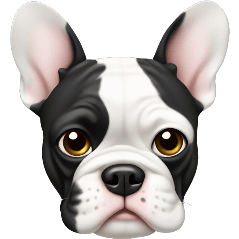 French bouledogue black and white  emoji