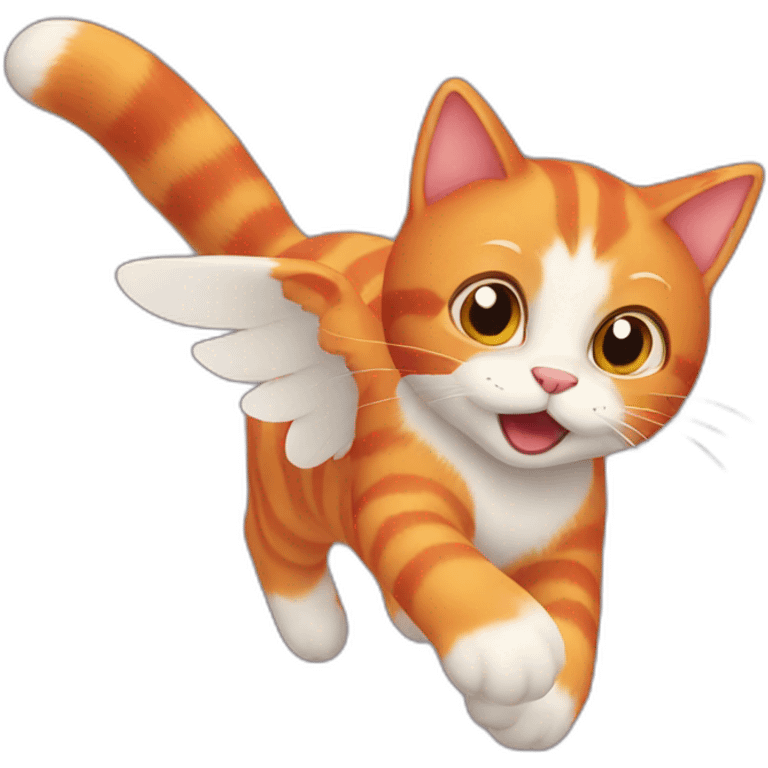 a red cat flying emoji