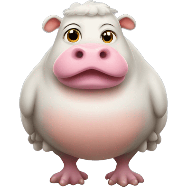 Fat hippo chicken hybrid emoji