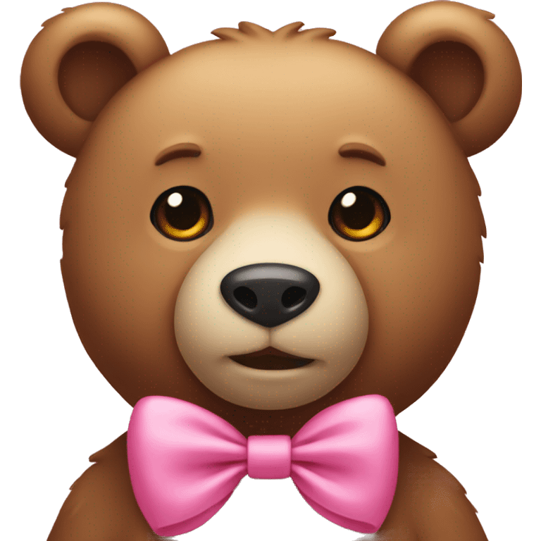 Bear wearing a pink bow emoji