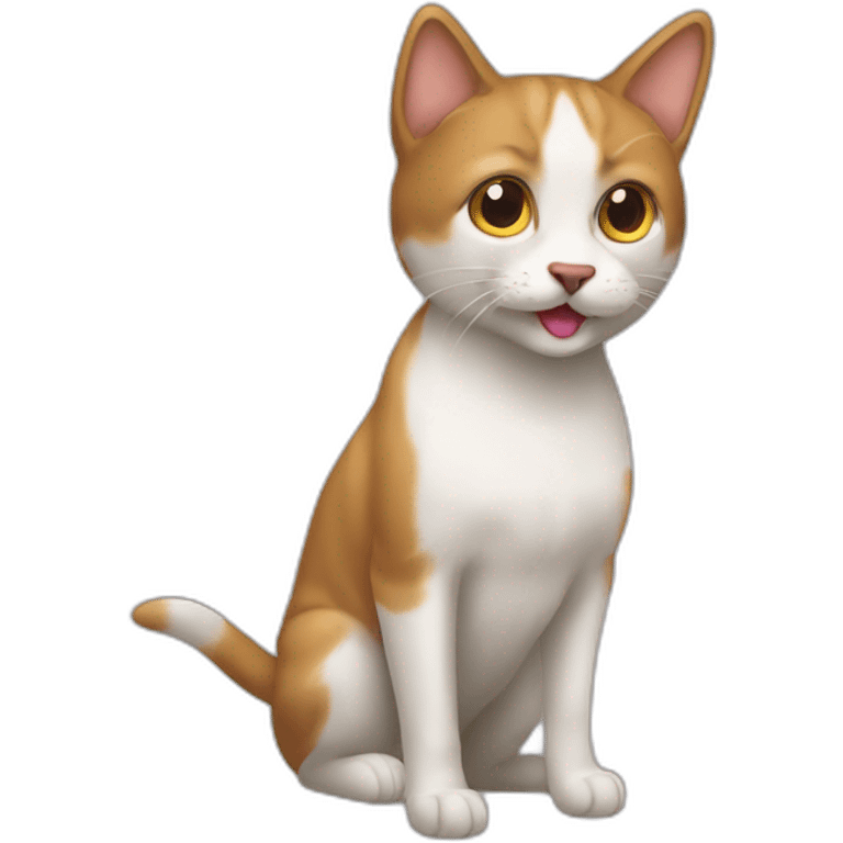 Un chat sur un chien emoji