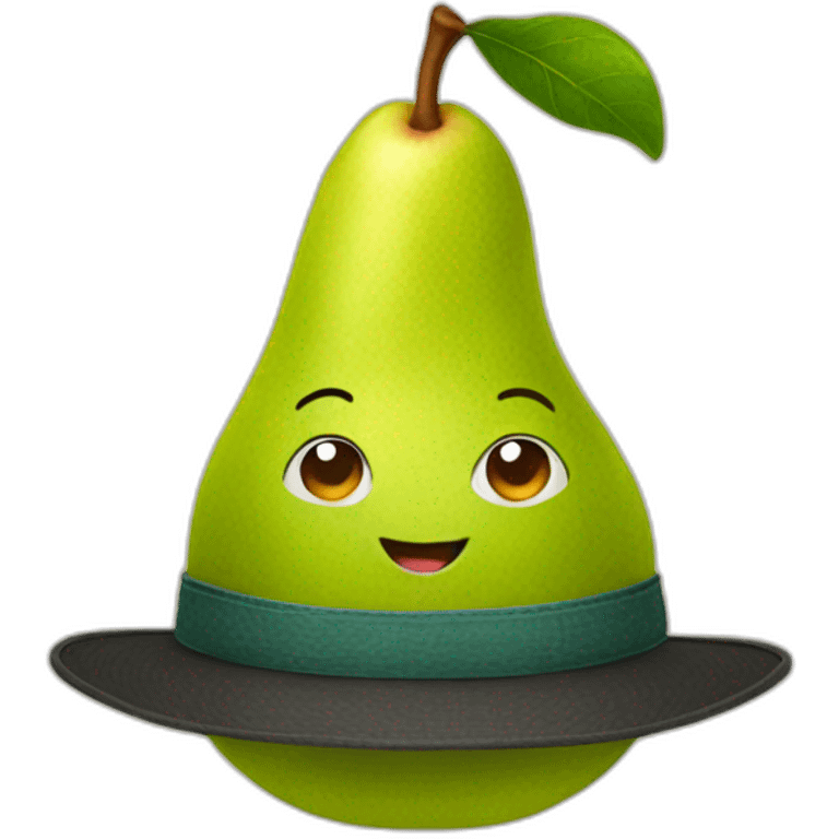 pear with hat emoji