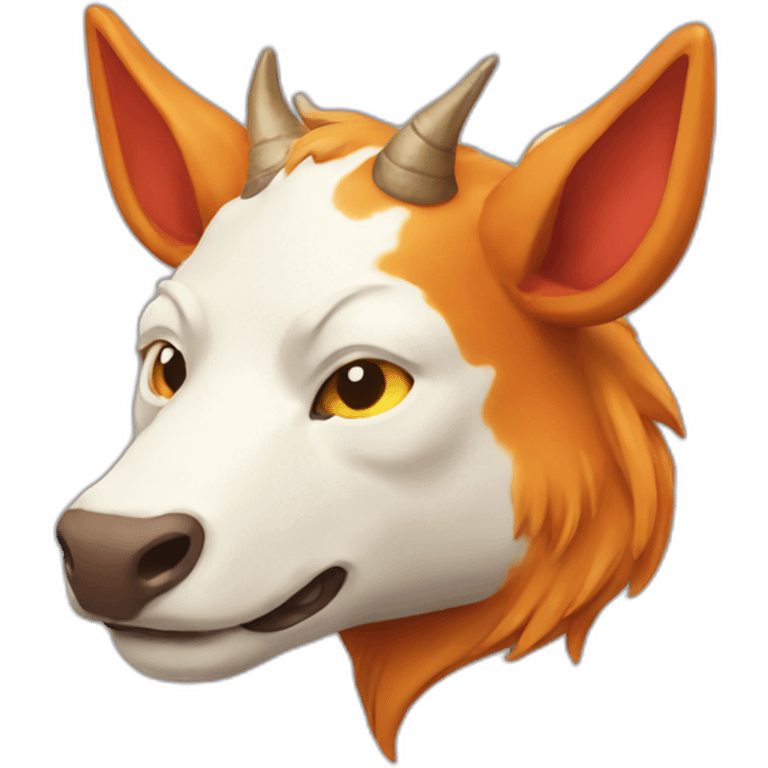 Kitsune-cow with horns  emoji