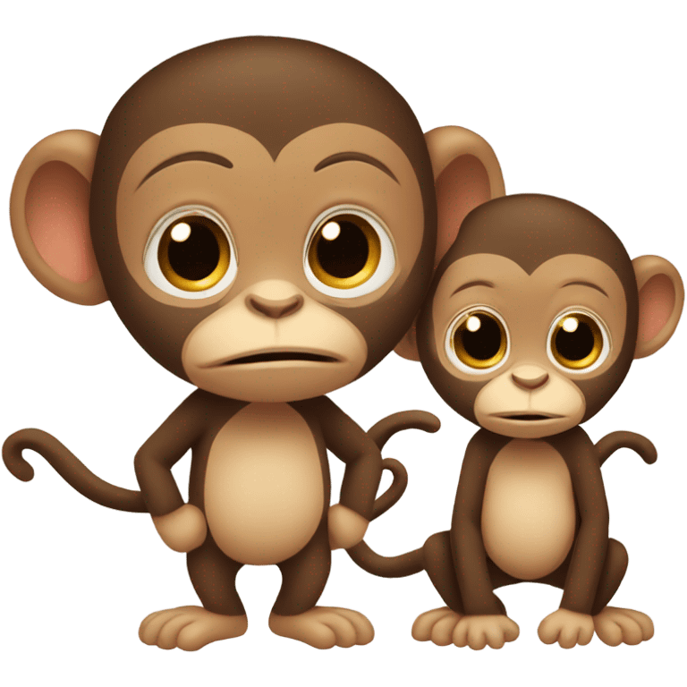 Two cute monkeys emoji