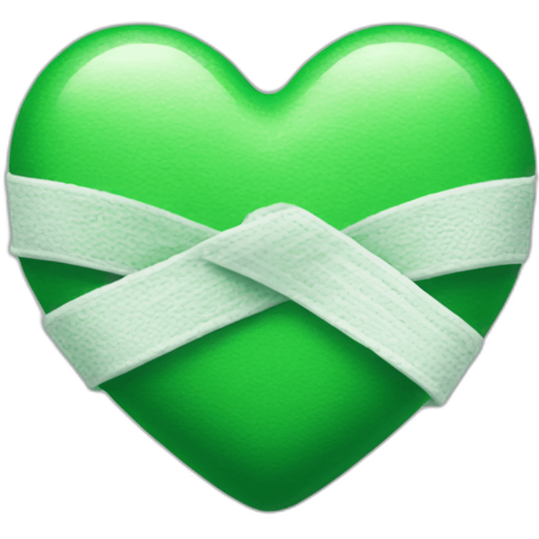 Green-heart-with-white-bandage emoji