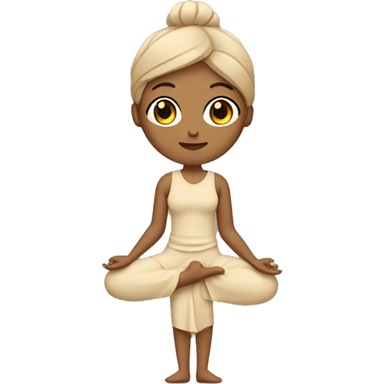 yoga in beige dress emoji