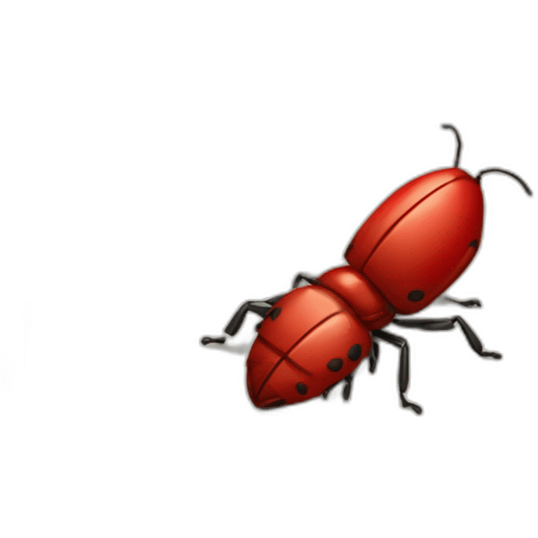 Red Bug eating a bed emoji